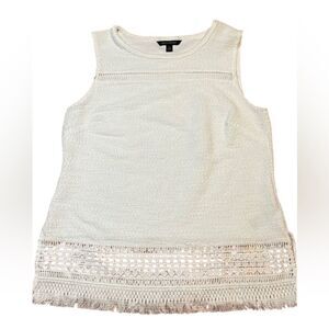 Banana Republic White Terry Tank Top with Lace